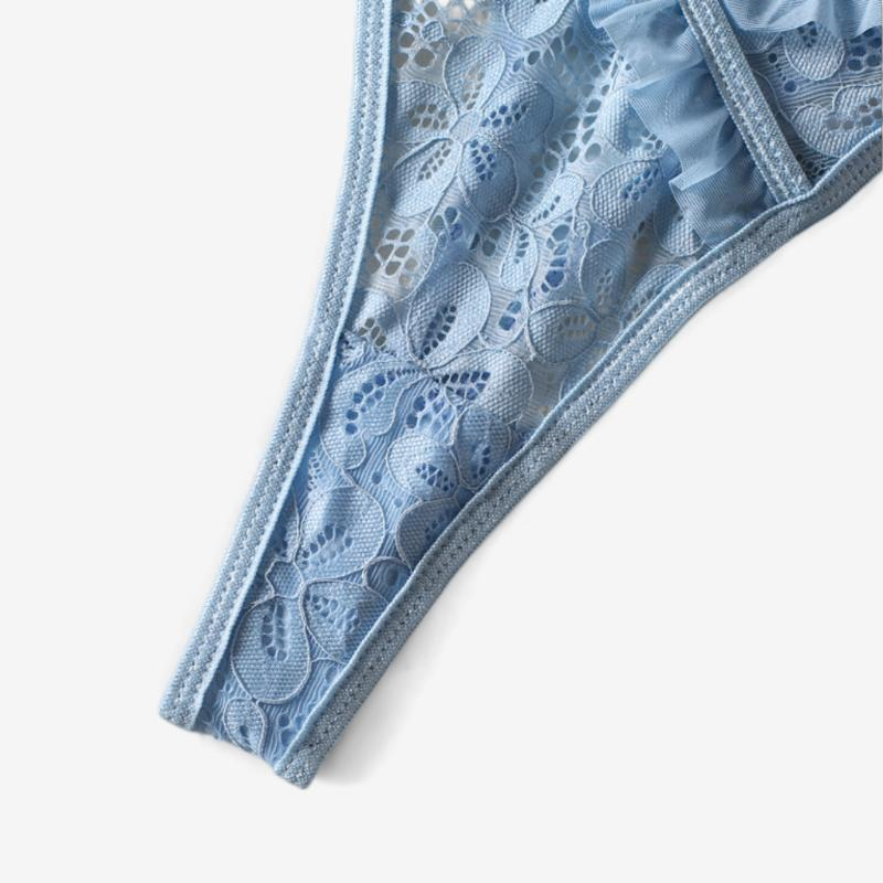 Celestine Lace Underwire Set-Sky Blue-L-Bras and Briefs-StylinArts