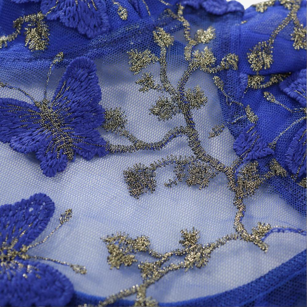 Lunaria Embroidered Illusion Bodysuit-Blue-L-Bodies & Teddies-StylinArts