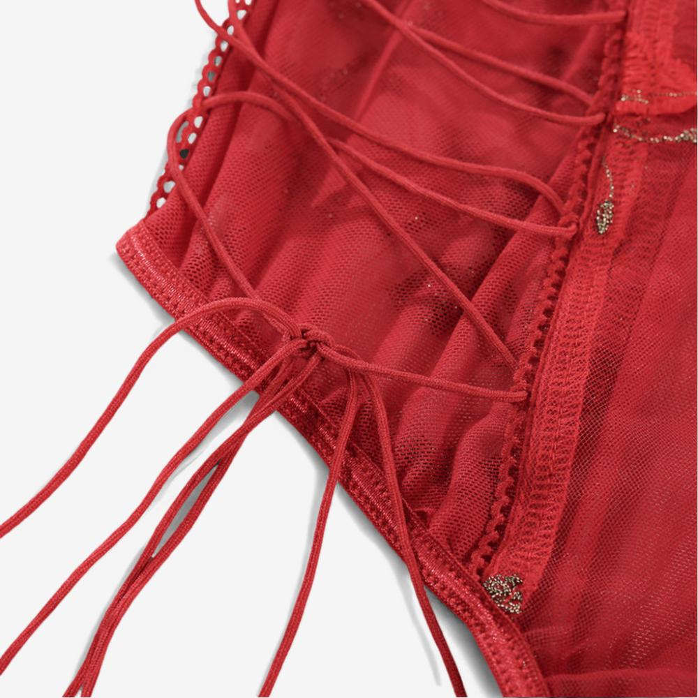 Lunaria Embroidered Illusion Bodysuit-Blue-L-Bodies & Teddies-StylinArts