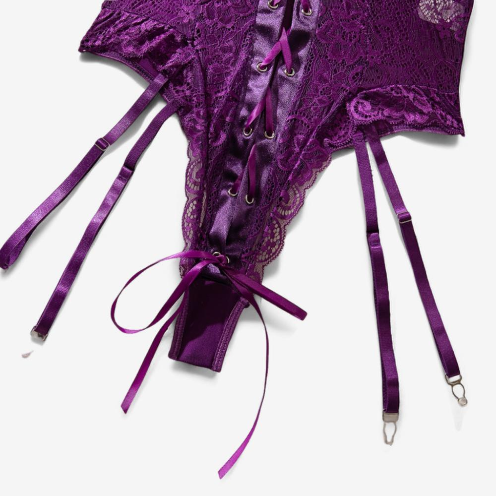 Elysia Lace Longline Bodysuit-Black-L-Bodies & Teddies-StylinArts