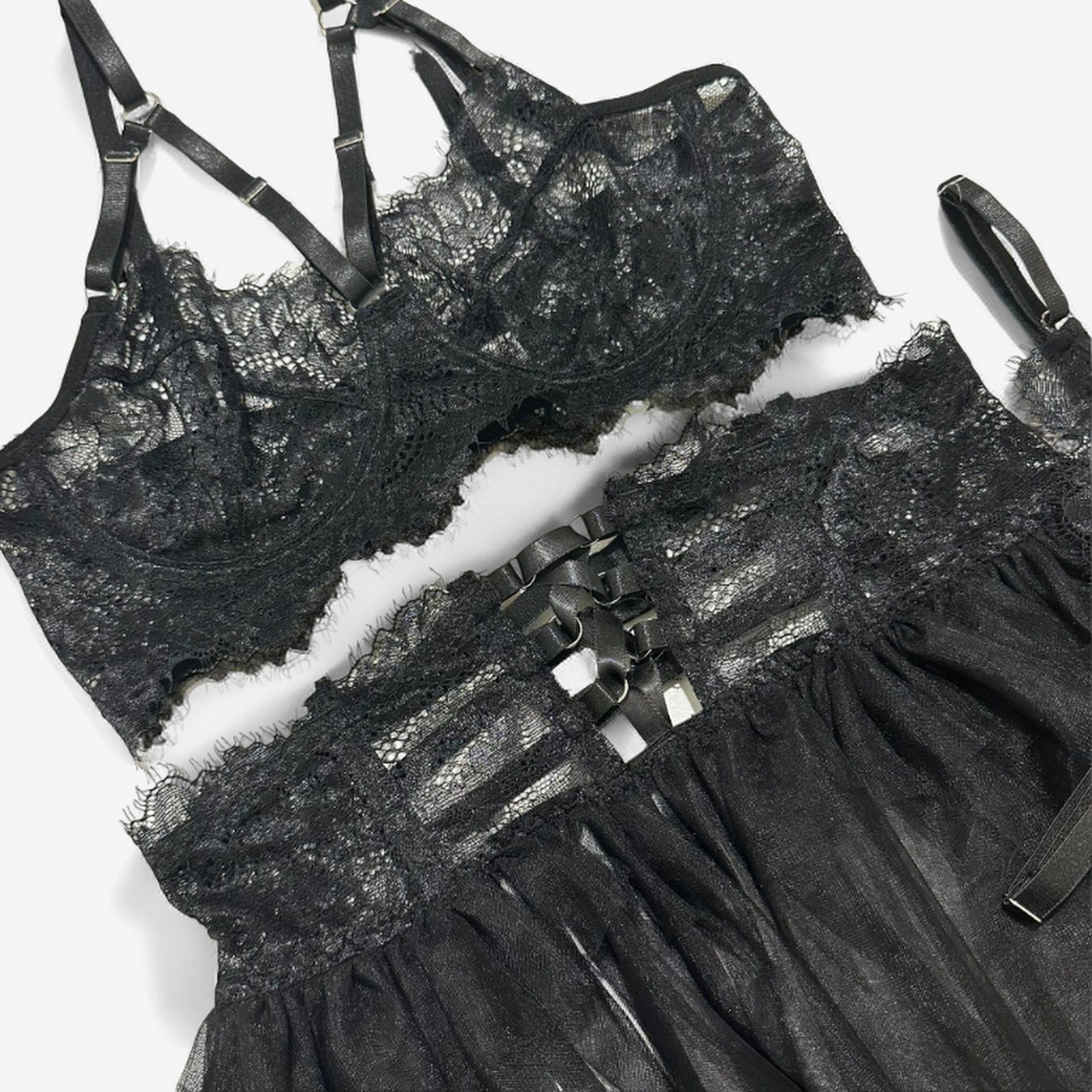 Noctis Lace Ensemble-Black-L-Basques-StylinArts