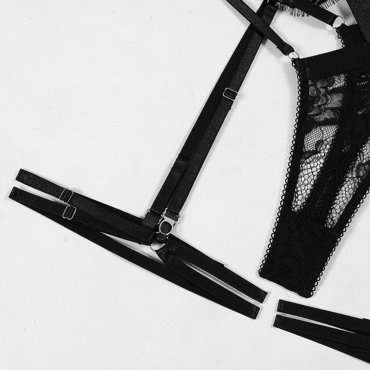Noir Éclat Lace Harness Set-Black-L-Basques-StylinArts