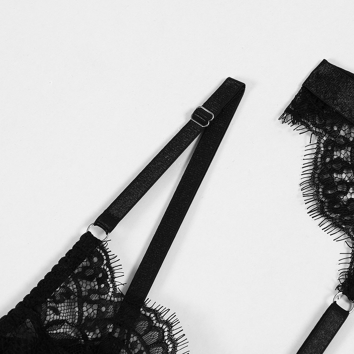 Noir Éclat Lace Harness Set-Black-L-Basques-StylinArts