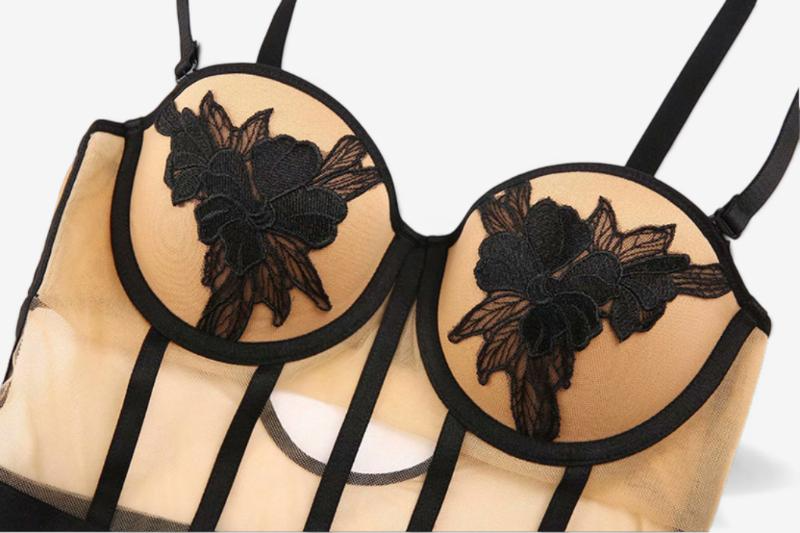 Vespera Appliqué Panel Bodysuit-Purple-70B-Bodies & Teddies-StylinArts