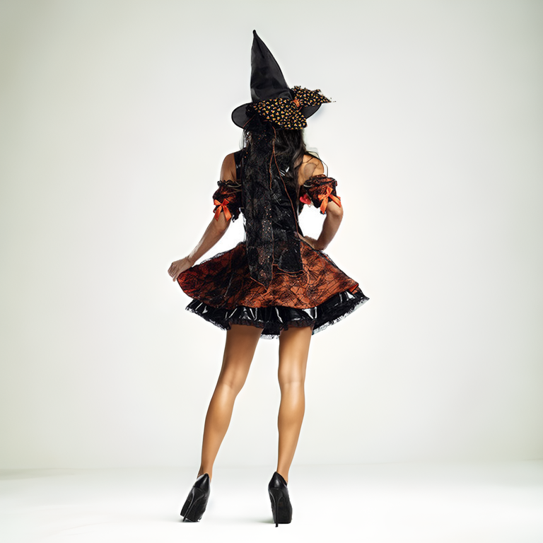 Bewitching Witch Role-Play Costume – Flirty Corset Dress & Pointed Hat-Intimate Roleplay Outfits-StylinArts