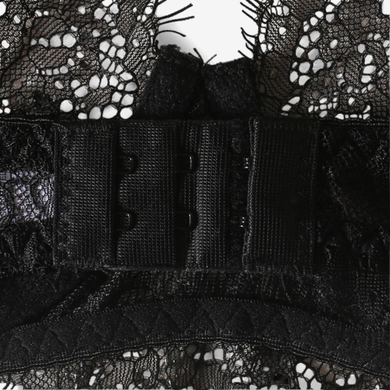 Selestia Lace Chain Garter Set-Black-L-Basques-StylinArts