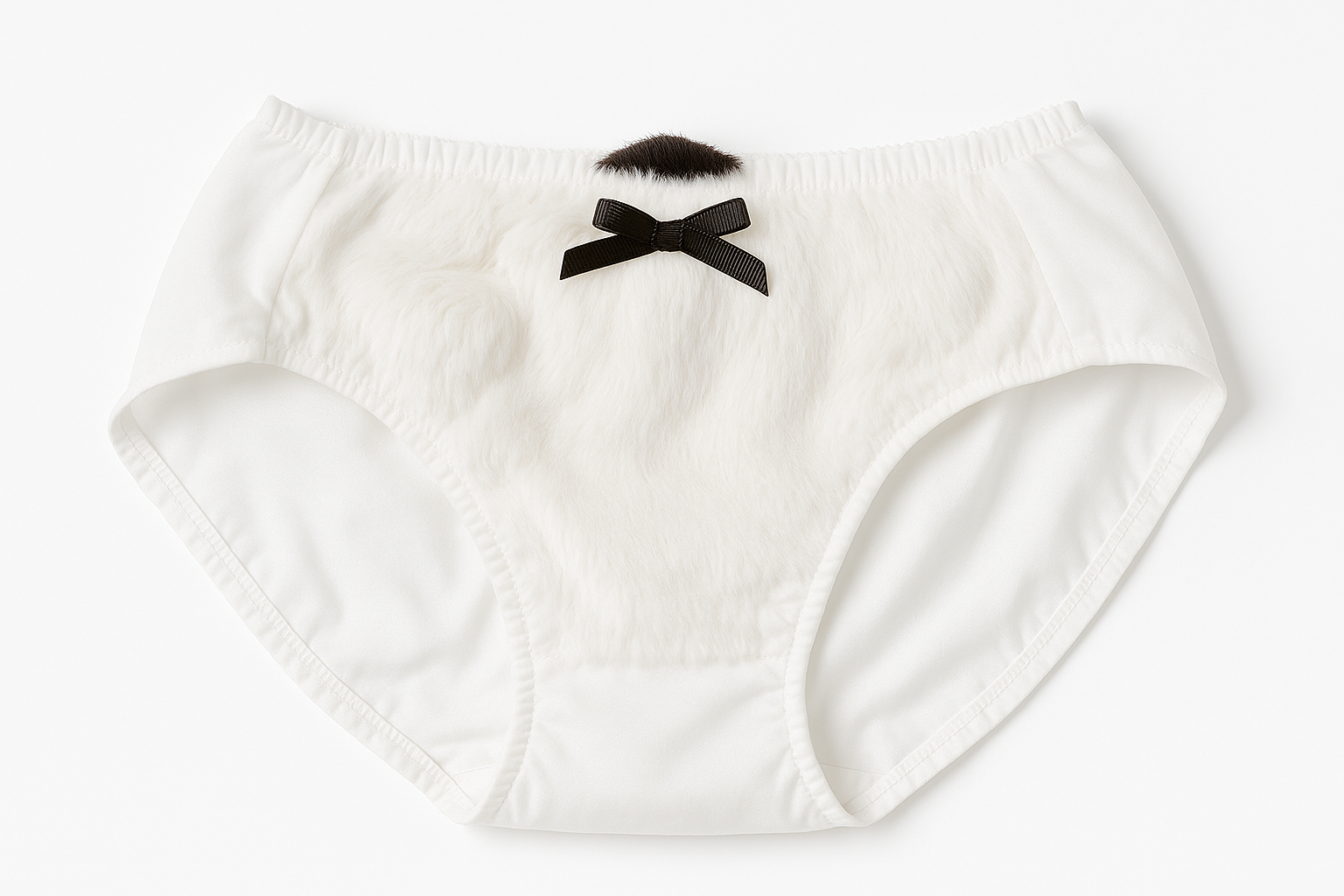 Noelle Plush Panda Lounge Set-White-L-Bras and Briefs-StylinArts