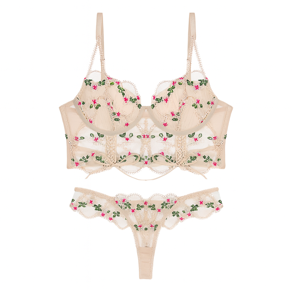 Floralis Serenya Embroidered Corset Lingerie Set – StylinArts display picture 1