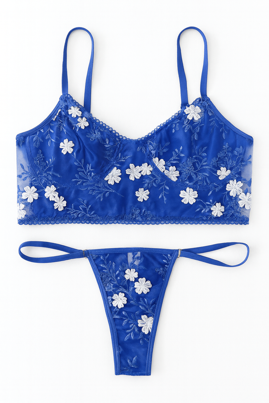 Aurelia Embroidered Mesh Bralette Set-Blue-2XL-Bras and Briefs-StylinArts