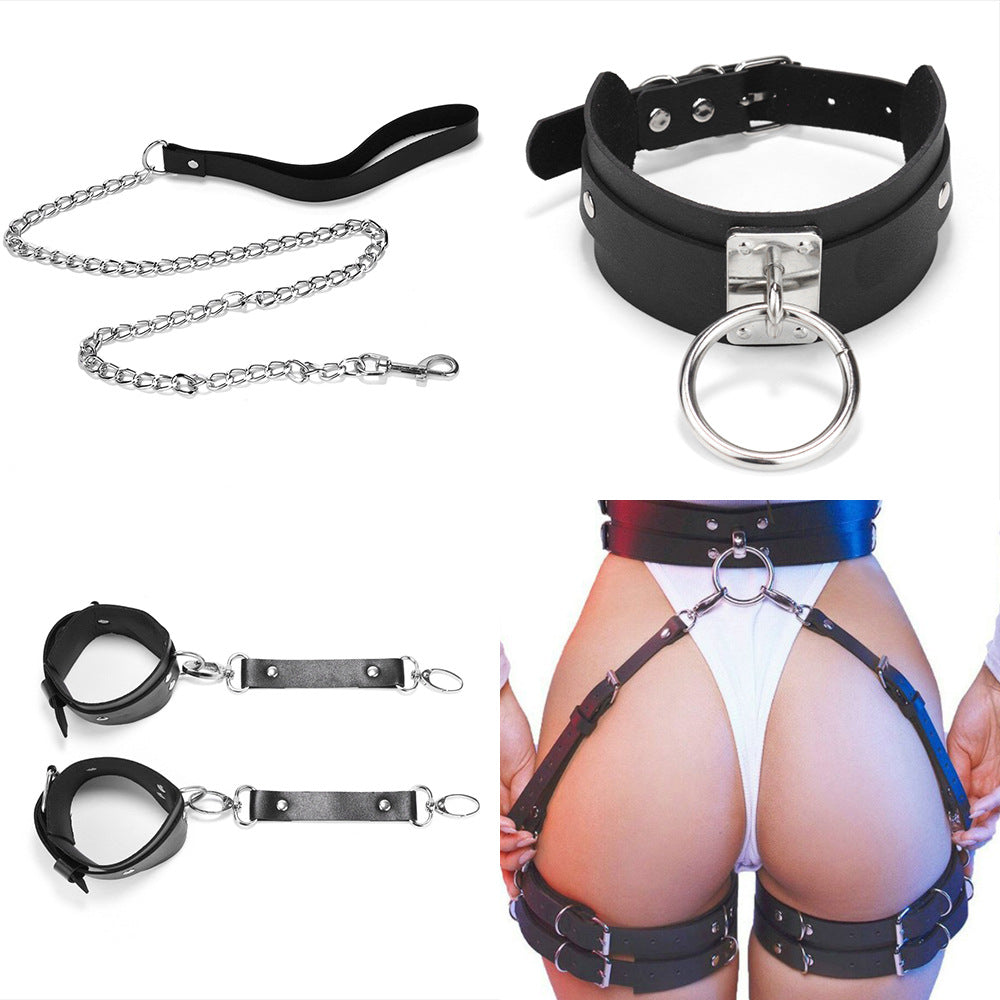 Sensual Bond Belt Necklet Set-Suspender Belts-StylinArts
