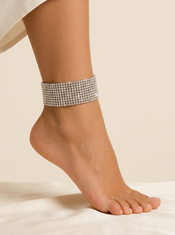 Aurelian Crystal Mesh Anklet