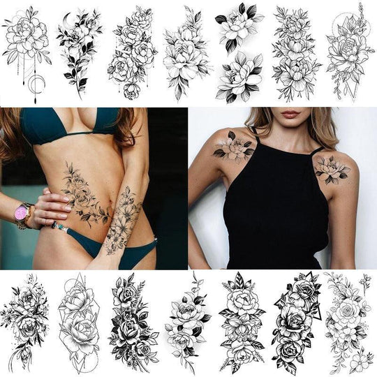 Ink Sketch Blossom Adornments Tattoos-Ink Art Styles-StylinArts