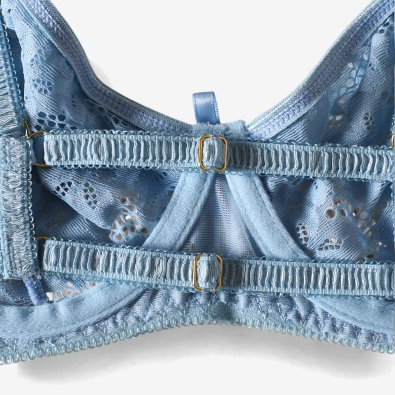 Celestine Lace Underwire Set-Sky Blue-L-Bras and Briefs-StylinArts