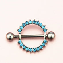 Glam Crystal Circle Nipple Rings – Dazzling Body Jewelry for Lingerie Seduction