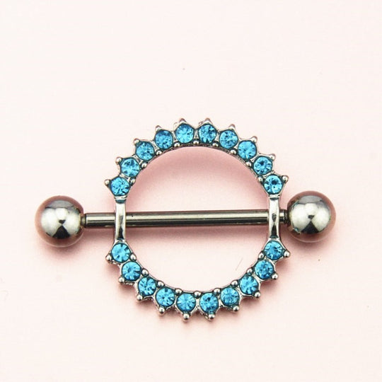 Glam Crystal Circle Nipple Rings – Dazzling Body Jewelry for Lingerie Seduction-Belly chain-StylinArts