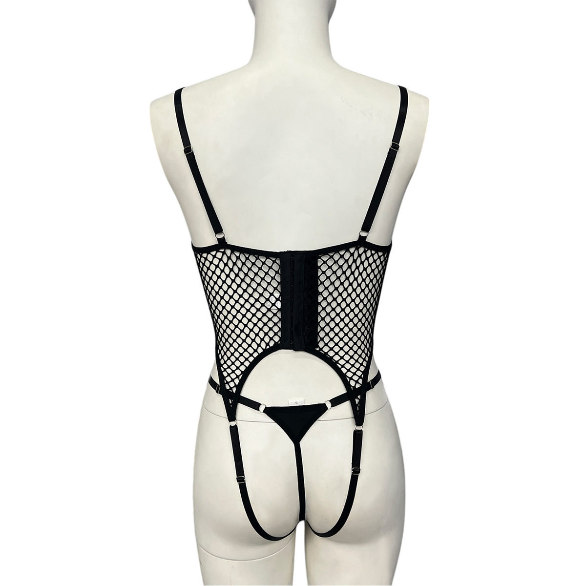Serenna Mesh Cutout Bodysuit-Black-L-Bodies & Teddies-StylinArts