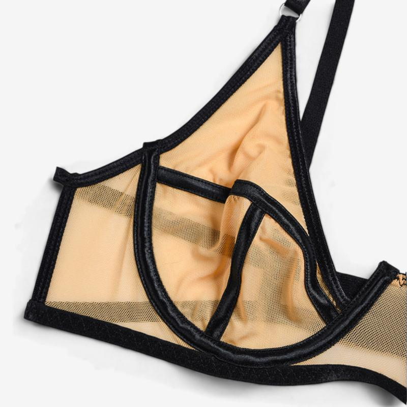 Scarlet Frame Sheer Lingerie Set-Khaki-L-Basques-StylinArts