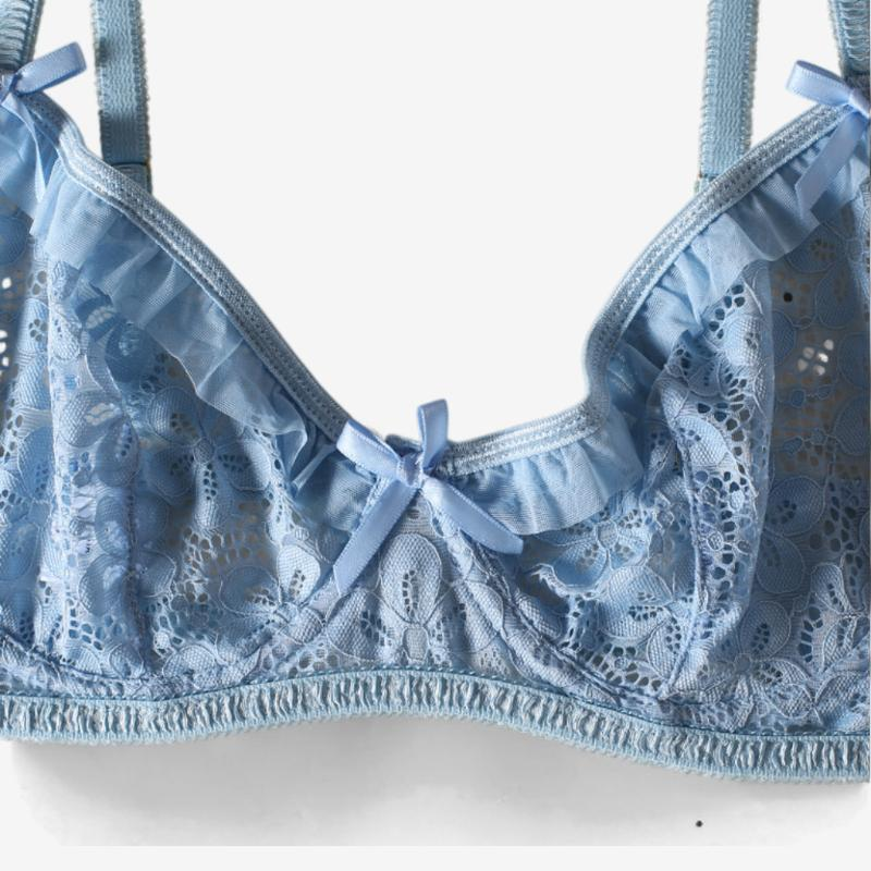 Celestine Lace Underwire Set-Sky Blue-L-Bras and Briefs-StylinArts
