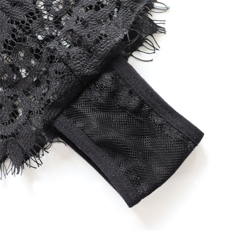 Averine Lace Tulle Intimate Set-Black-L-Basques-StylinArts