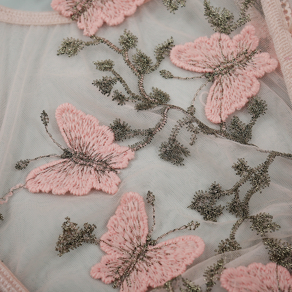 Lunaria Embroidered Illusion Bodysuit-Blue-L-Bodies & Teddies-StylinArts