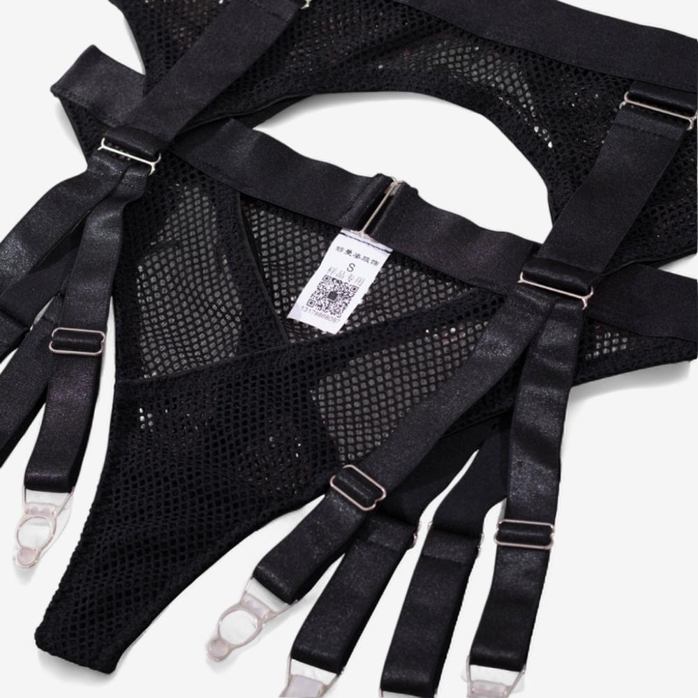 Eclipse Harness Lace Bodysuit-Black-L-Basques-StylinArts