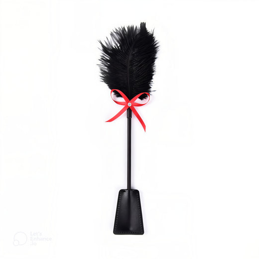 Dual-Ended Feather Tickler & Paddle Wand – Soft Kink Foreplay Teaser (36cm)-Tease & Please Tools-StylinArts