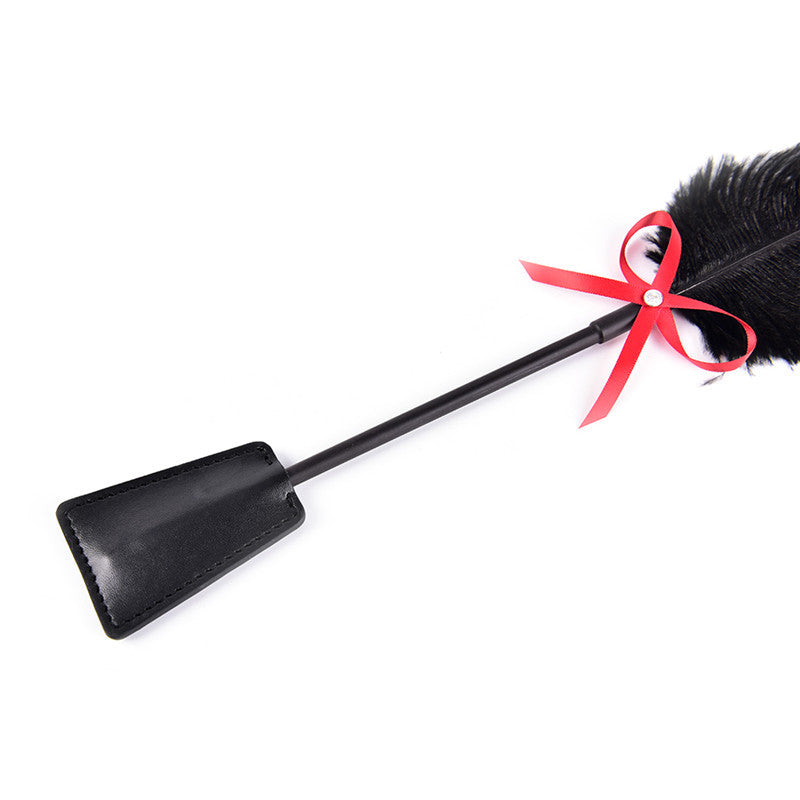 Dual-Ended Feather Tickler & Paddle Wand – Soft Kink Foreplay Teaser (36cm)-Tease & Please Tools-StylinArts