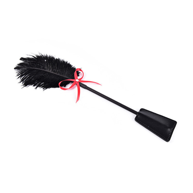 Dual-Ended Feather Tickler & Paddle Wand – Soft Kink Foreplay Teaser (36cm)-Tease & Please Tools-StylinArts