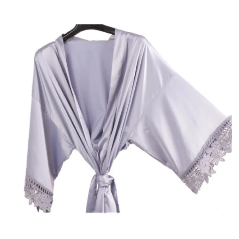 Navy Silk Robe – Lace Elegance & All-Night Comfort | StylinArts-Robes-StylinArts