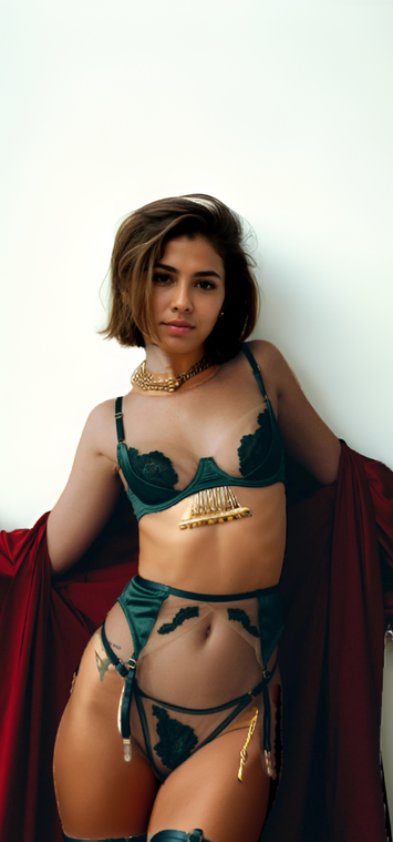 Lunara Satin Lace Lingerie Set-Skin Color-L-Basques-StylinArts