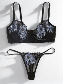 Nytheris Embroidered Lace Lingerie Set
