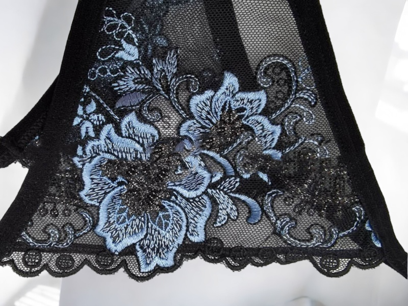 Nytheris Embroidered Lace Lingerie Set-Black-L-Bras and Briefs-StylinArts