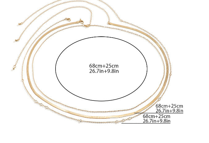 Gold Layered Belly Chain Set – Crystal Luxe Infinity Waist Jewelry-Belly chain-StylinArts