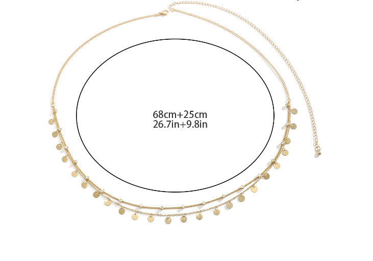 Gold Layered Belly Chain Set – Crystal Luxe Infinity Waist Jewelry-Belly chain-StylinArts