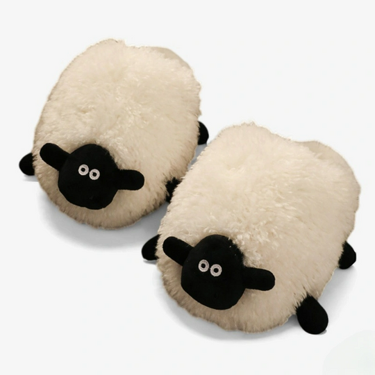 Fleece Friends - Plush Sheep Indoor Slippers-Luxury Indoor Slippers-StylinArts