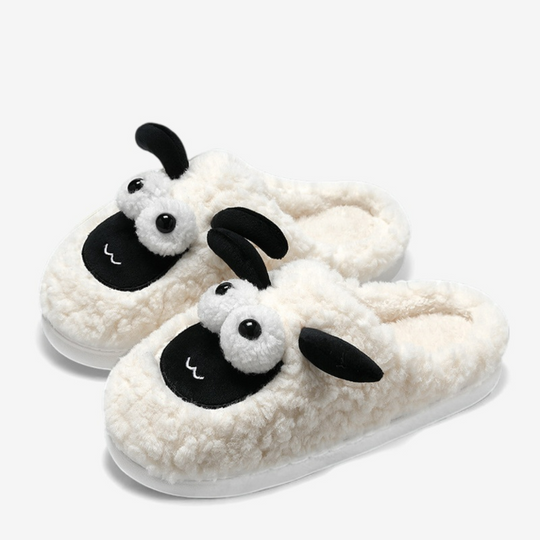 Whimsy Woollies - 3D Sheep Suede Slippers-Luxury Indoor Slippers-StylinArts