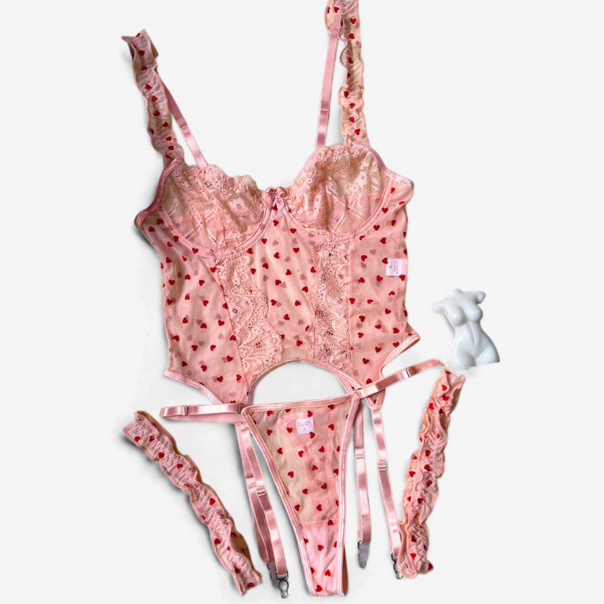 Noir Amour Lace Bodysuit-Black-L-Basques-StylinArts