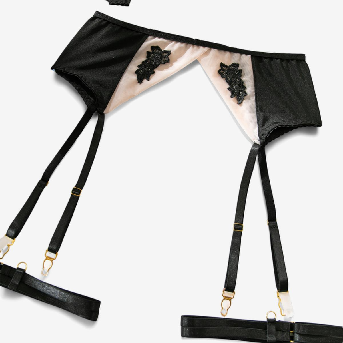 Lunara Satin Lace Lingerie Set-Skin Color-L-Basques-StylinArts