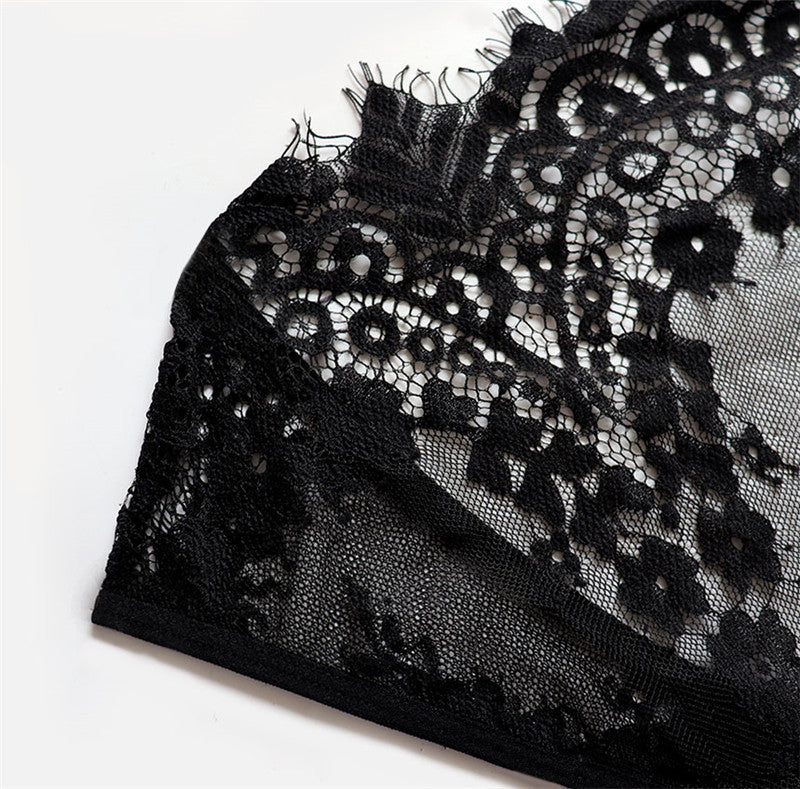 Averine Lace Tulle Intimate Set-Black-L-Basques-StylinArts