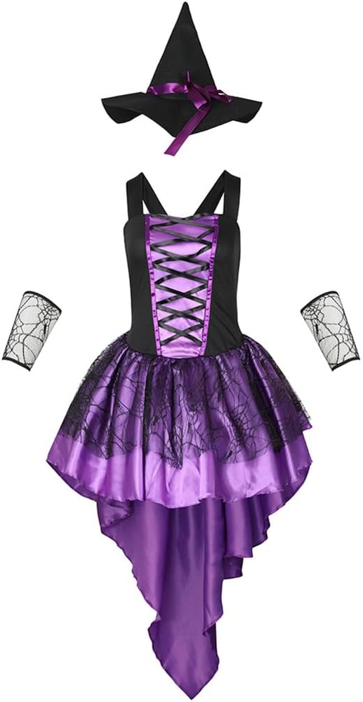 Wicked Witch Role-Play Costume – Corset Lace Bodice & Layered Tulle Skirt-Intimate Roleplay Outfits-StylinArts