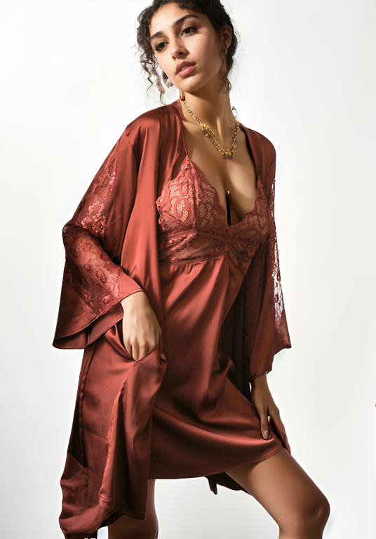 Satin & Lace Robe Set – Effortless Luxury Loungewear | StylinArts-Robes-StylinArts