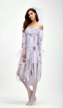 Haunted Bride Costume – Tattered Gown & Blood-Stained Lace