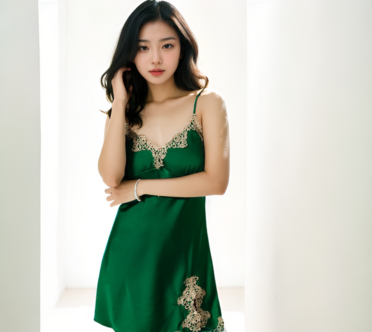 Satin Slip Nightgown - Sultry Elegance & Comfort | StylinArts-Nightgowns-StylinArts