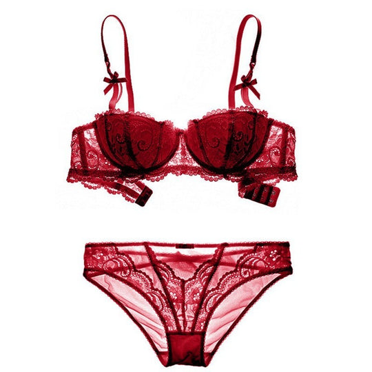 Valentina Lace Set-Red-70A-Bra-StylinArts