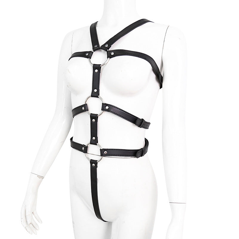 Dominant Elegance Chain Restraint Set-Suspender Belts-StylinArts