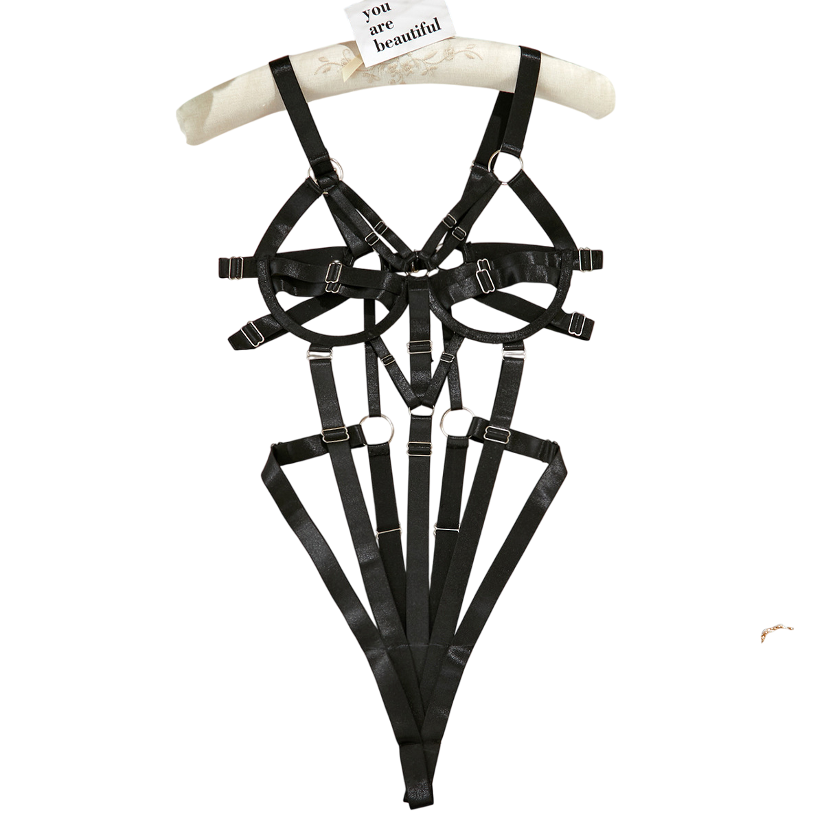 Astra Adjustable Strap Fashion Harness-Black-L-Bodies & Teddies-StylinArts