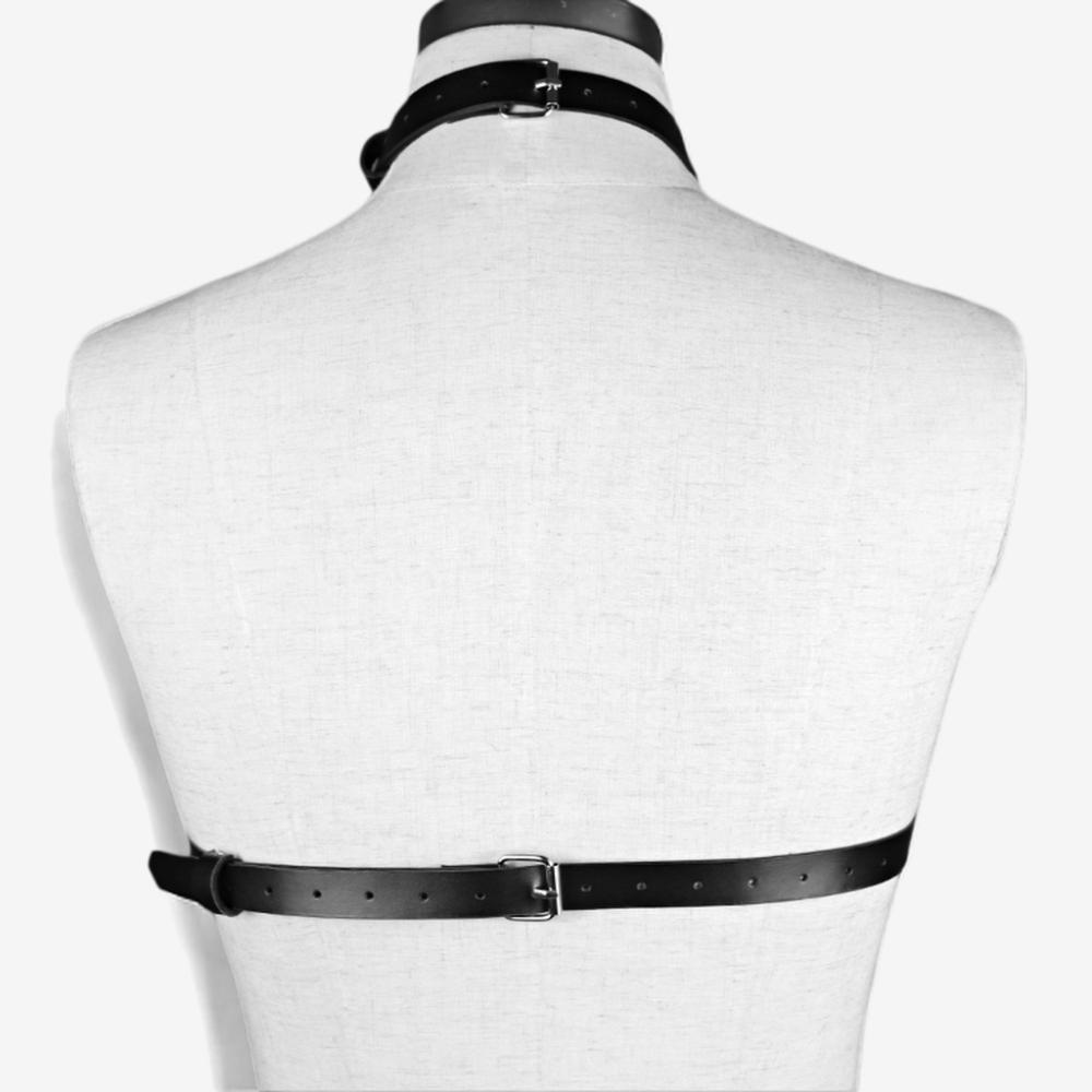 Dominion Luxe Leather Harness Lingerie Set-Suspender Belts-StylinArts