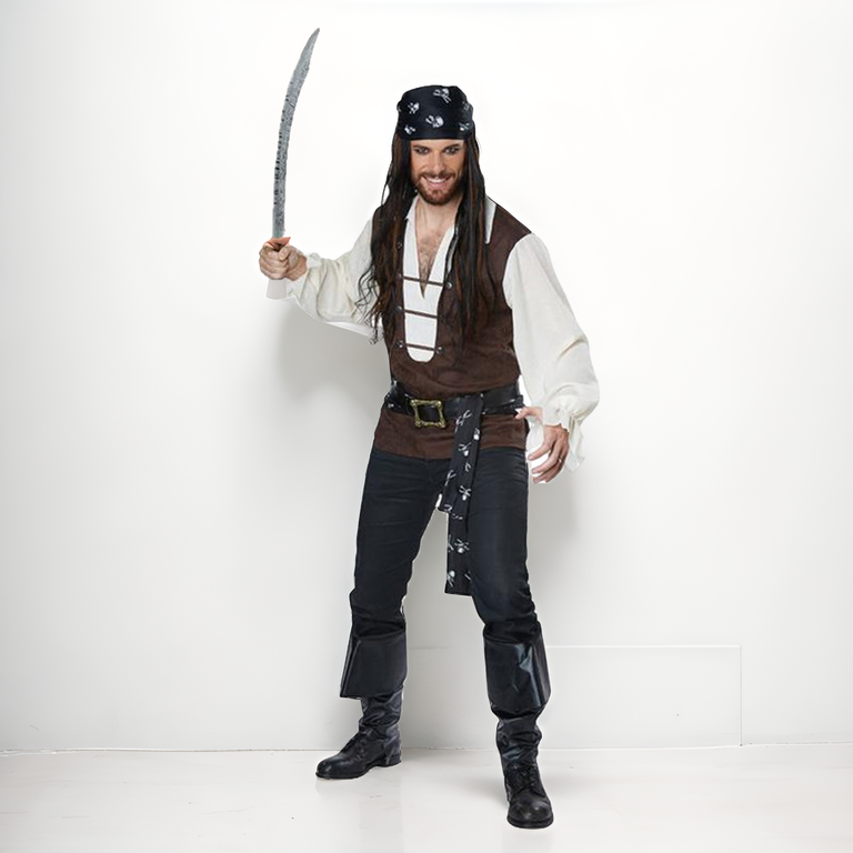 Seductive Pirate Wench Costume – Corset Top & High-Low Skirt-Intimate Roleplay Outfits-StylinArts