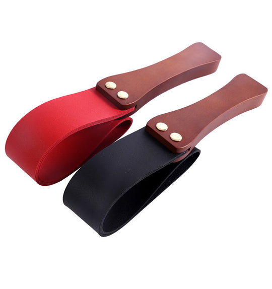 Vintage Leather Slapper Paddle with Wooden Handle – Black or Red-Bound to You-StylinArts