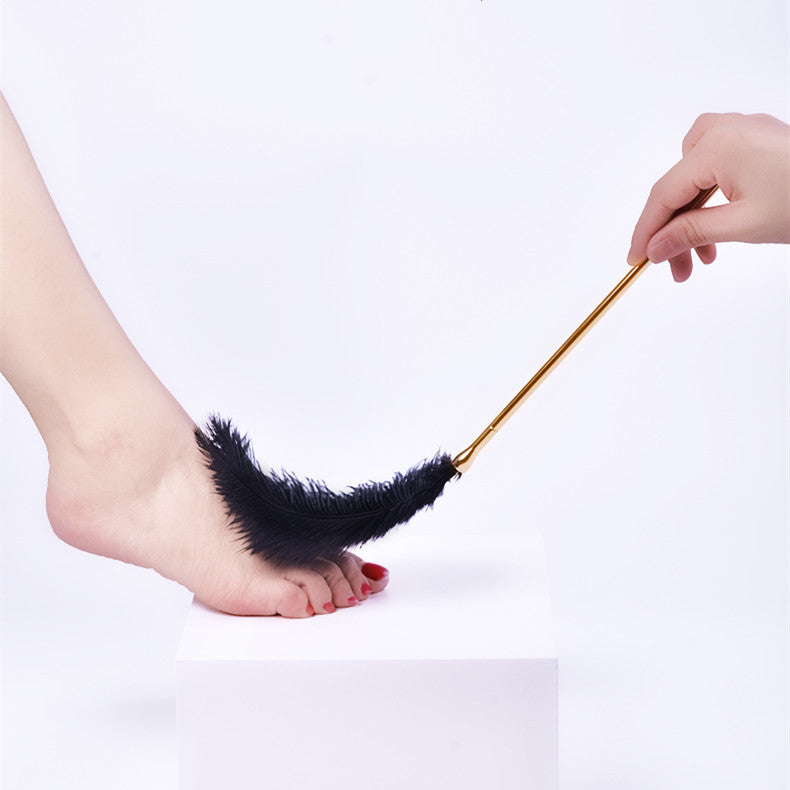 3-in-1 Modular Teaser Wand – Black Feather & Gold Chain Sensual Kit-Tease & Please Tools-StylinArts